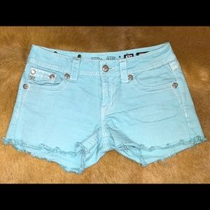 MissMe aqua jean shorts